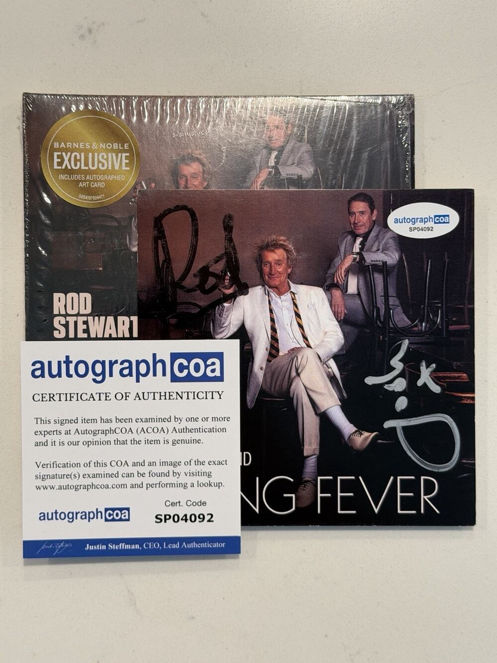 Rod Stewart & Jools Holland Double Signed COA ACOA Swing Fever CD AUTOGRAPH #5